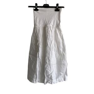 (SOLD) THEORY Fabiola Summer Strapless Linen Tube Top Mini Dress White One Size